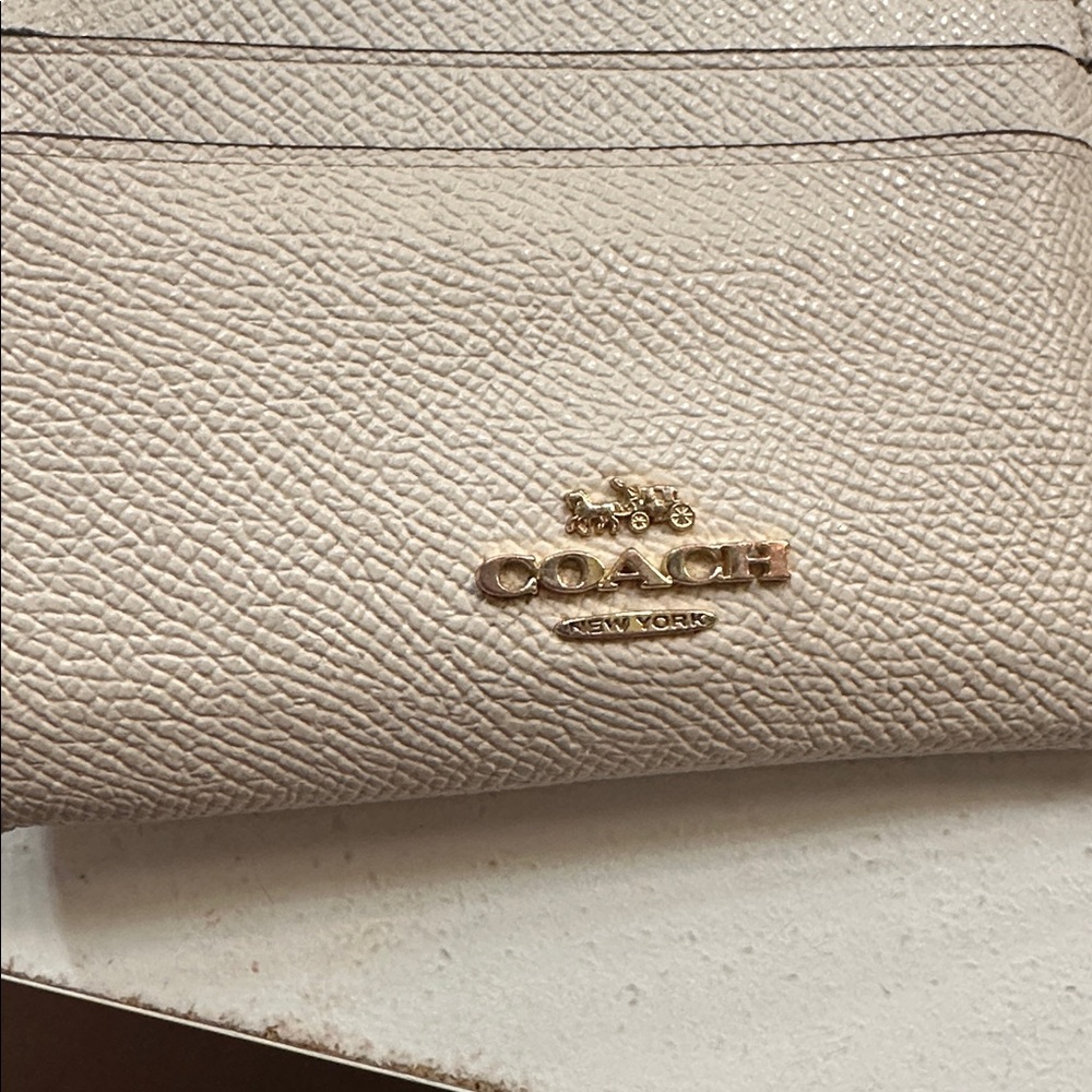 Coach Ivory Leather Card Pouch - Picture 4 of 4